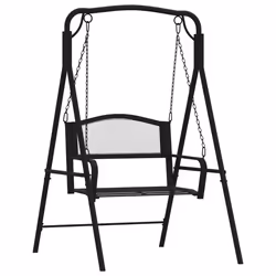 vidaXL Dondolo 124 cm in Acciaio Nero - Vista aggiuntiva 2