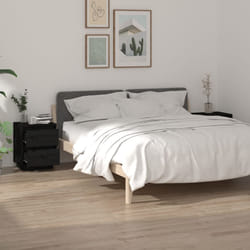 vidaXL Comodini 2 pz Neri 40x35x50 cm in Legno Massello di Pino