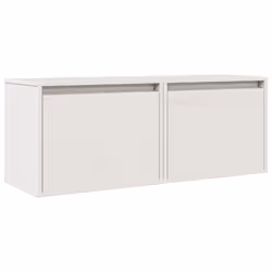 vidaXL Pensili Bianchi 2 pz 45x30x35 cm in Legno Massello di Pino - Vista aggiuntiva 2