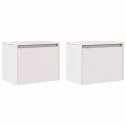 vidaXL Pensili Bianchi 2 pz 45x30x35 cm in Legno Massello di Pino - Vista aggiuntiva 3