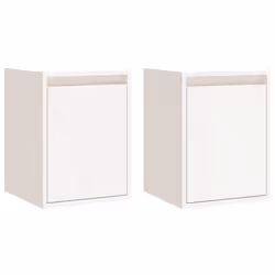 vidaXL Pensili 2 pz Bianchi 30x30x40 cm in Legno Massello di Pino - Vista aggiuntiva 2