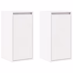 vidaXL Pensili 2 pz Bianchi 30x30x60 cm in Legno Massello di Pino - Vista aggiuntiva 2