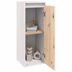 vidaXL Pensile Bianco 30x30x80 cm in Legno Massello di Pino - Vista aggiuntiva 3