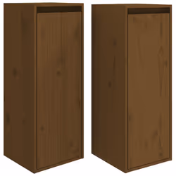 vidaXL Pensili 2 pz Marrone Ambra 30x30x80cm in Legno Massello di Pino - Vista aggiuntiva 2