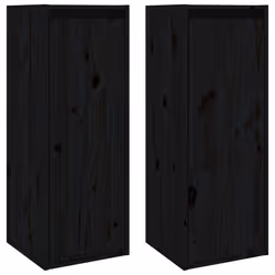 vidaXL Pensili 2 pz Neri 30x30x80 cm in Legno Massello di Pino - Vista aggiuntiva 2