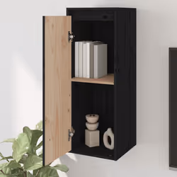 vidaXL Pensili 2 pz Neri 30x30x80 cm in Legno Massello di Pino - Vista aggiuntiva 3