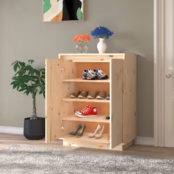 vidaXL Scarpiera 60x35x80 cm in Legno Massello di Pino - Vista aggiuntiva 3