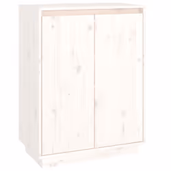 vidaXL Scarpiera Bianca 60x35x80 cm in Legno Massello di Pino - Vista aggiuntiva 2