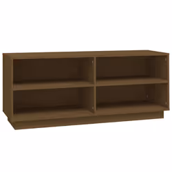 vidaXL Scarpiera Marrone Ambra 110x34x45 cm in Legno Massello di Pino - Vista aggiuntiva 2
