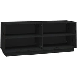 Vidaxl - Scarpiera Nera 110x34x45 cm in Legno Massello di Pino Nero