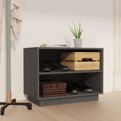 Vidaxl - Scarpiera Grigia 60x34x45 cm in Legno Massello di Pino