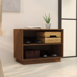 vidaXL Scarpiera Marrone Ambra 60x34x45 cm in Legno Massello di Pino - Vista aggiuntiva 3