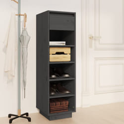 Vidaxl - Scarpiera Grigia 30x34x105 cm in Legno Massello di Pino