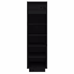 vidaXL Scarpiera Nera 30x34x105 cm in Legno Massello di Pino - Vista aggiuntiva 3