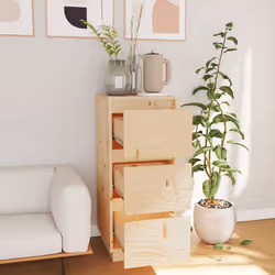 vidaXL Credenza 32x34x75 cm in Legno Massello di Pino - Vista aggiuntiva 3
