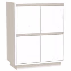 vidaXL Credenza Bianca 60x34x75 cm in Legno Massello di Pino - Vista aggiuntiva 2
