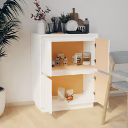 vidaXL Credenza Bianca 60x34x75 cm in Legno Massello di Pino - Vista aggiuntiva 3
