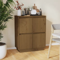 Credenza, Madia per salotto Marrone Miele 60x34x75 cm in Legno Massello di Pino Vidaxl