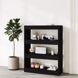 vidaXL Libreria/Divisorio Nero 80x30x103 cm in Legno Multistrato - Vista aggiuntiva 3