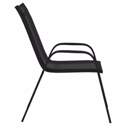 VidaXL 318777 sedia da esterno Terrazzo Tessuto, Acciaio Nero - Vista aggiuntiva 4