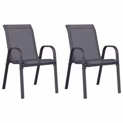 VidaXL 318778 sedia da esterno Terrazzo Tessuto, Acciaio Grigio - Vista aggiuntiva 2
