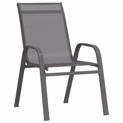 VidaXL 318778 sedia da esterno Terrazzo Tessuto, Acciaio Grigio - Vista aggiuntiva 3