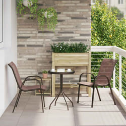vidaXL Sedie da Giardino Impilabili 2 pz in Tessuto Textilene Marrone