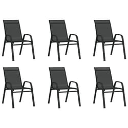VidaXL 318783 sedia da esterno Terrazzo Tessuto, Acciaio Nero