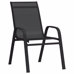 VidaXL 318783 sedia da esterno Terrazzo Tessuto, Acciaio Nero