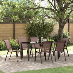 vidaXL Sedie da Giardino Impilabili 6 pz in Tessuto Textilene Marrone