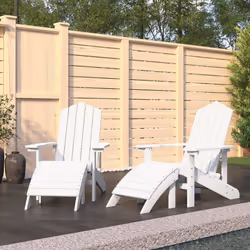 VidaXL 3095696 sedia da esterno Terrazzo Polietilene ad alta intensità, Acciaio Bianco