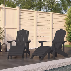 VidaXL 3095697 sedia da esterno Terrazzo Polietilene ad alta intensità, Acciaio Antracite