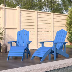 VidaXL 3095699 sedia da esterno Terrazzo Polietilene ad alta intensità, Acciaio Colore acqua, Blu - Vista aggiuntiva 2
