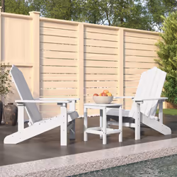 VidaXL 3095704 sedia da esterno Terrazzo Polietilene ad alta intensità, Acciaio Bianco