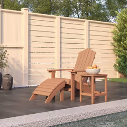 VidaXL 3095710 sedia da esterno Terrazzo Polietilene ad alta intensità, Acciaio Marrone - Vista aggiuntiva 2