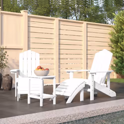 VidaXL 3095712 sedia da esterno Terrazzo Polietilene ad alta intensità, Acciaio Bianco