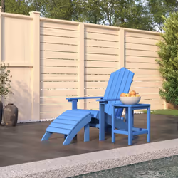 VidaXL 3095715 sedia da esterno Terrazzo Polietilene ad alta intensità, Acciaio Colore acqua, Blu - Vista aggiuntiva 2