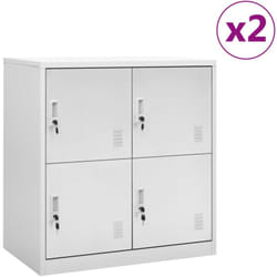 Armadietti con Chiave 2 pz, Mobile Moderno Grigio Chiaro 90x45x92,5 cm Acciaio Vidaxl 3783