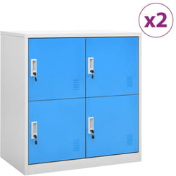 Armadietti e Chiavi 2pz, Mobile Moderno Grigio Chiaro Blu 90x45x92,5cm Acciaio vidaXL 2806