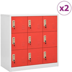 Vidaxl - Armadietti Chiavi 2pz Grigio Chiaro Rosso 90x45x92,5cm Acciaio