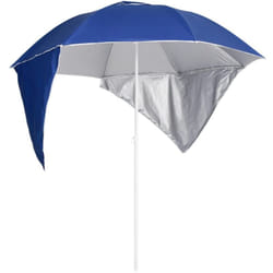 vidaXL Ombrellone da Spiaggia con Teli Laterali Blu 215 cm