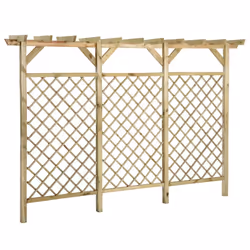 vidaXL Recinzione a Traliccio con Pergolato 300x50x200cm Legno di Pino - Vista aggiuntiva 3