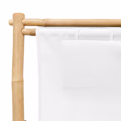 VidaXL 318594 sedia da esterno Terrazzo Seduta imbottita Bamboo, Poliestere Crema, Bianco - Vista aggiuntiva 7