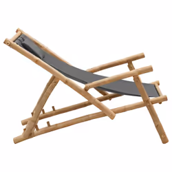 VidaXL 318595 sedia da esterno Terrazzo Seduta imbottita Bamboo, Poliestere Grigio - Vista aggiuntiva 4