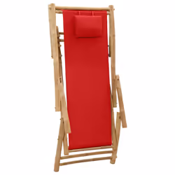 VidaXL 318597 sedia da esterno Terrazzo Seduta imbottita Bamboo, Poliestere Rosso - Vista aggiuntiva 6
