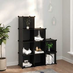 Organizzatore Portaoggetti con 9 Cubi Nero in pp Vidaxl 50795