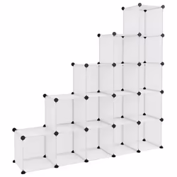 vidaXL Organizzatore Portaoggetti con 15 Cubi Trasparenti in PP - Vista aggiuntiva 2
