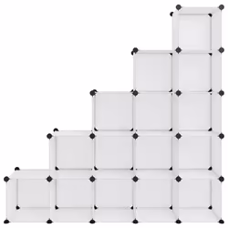 vidaXL Organizzatore Portaoggetti con 15 Cubi Trasparenti in PP - Vista aggiuntiva 3