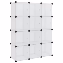 vidaXL Contenitore a Cubo con 12 Cubi e Ante Trasparente PP - Vista aggiuntiva 2