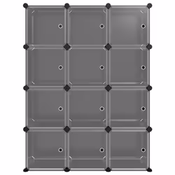 vidaXL Organizzatore Portaoggetti con 12 Cubi e Ante Trasparenti in PP - Vista aggiuntiva 3